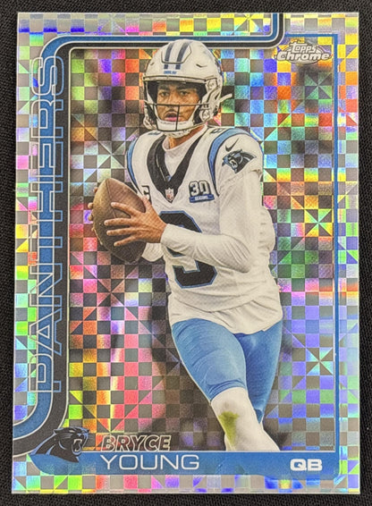 Bryce Young 2025 Topps Chrome X-Fractor Panthers