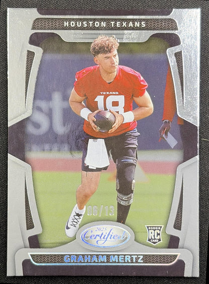 Graham Mertz 2025 Panini Certified Rookies Mirror Silver FOTL /13 Texans