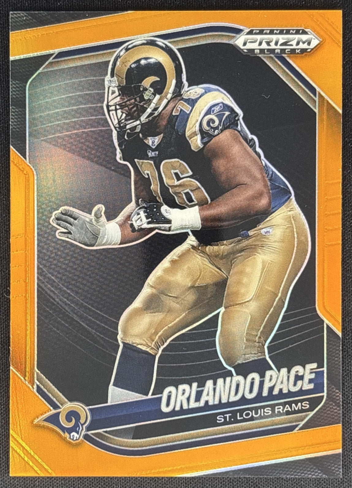 Orlando Pace 2025 Panini Prizm Black Orange /49 Rams Sports Trading Card