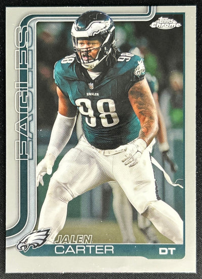 Jalen Carter 2025 Topps Chrome Eagles Default Title Sports Trading Cards