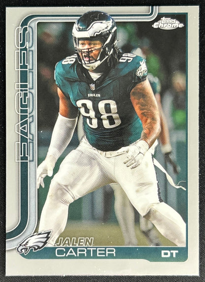 Jalen Carter 2025 Topps Chrome Eagles Default Title Sports Trading Cards