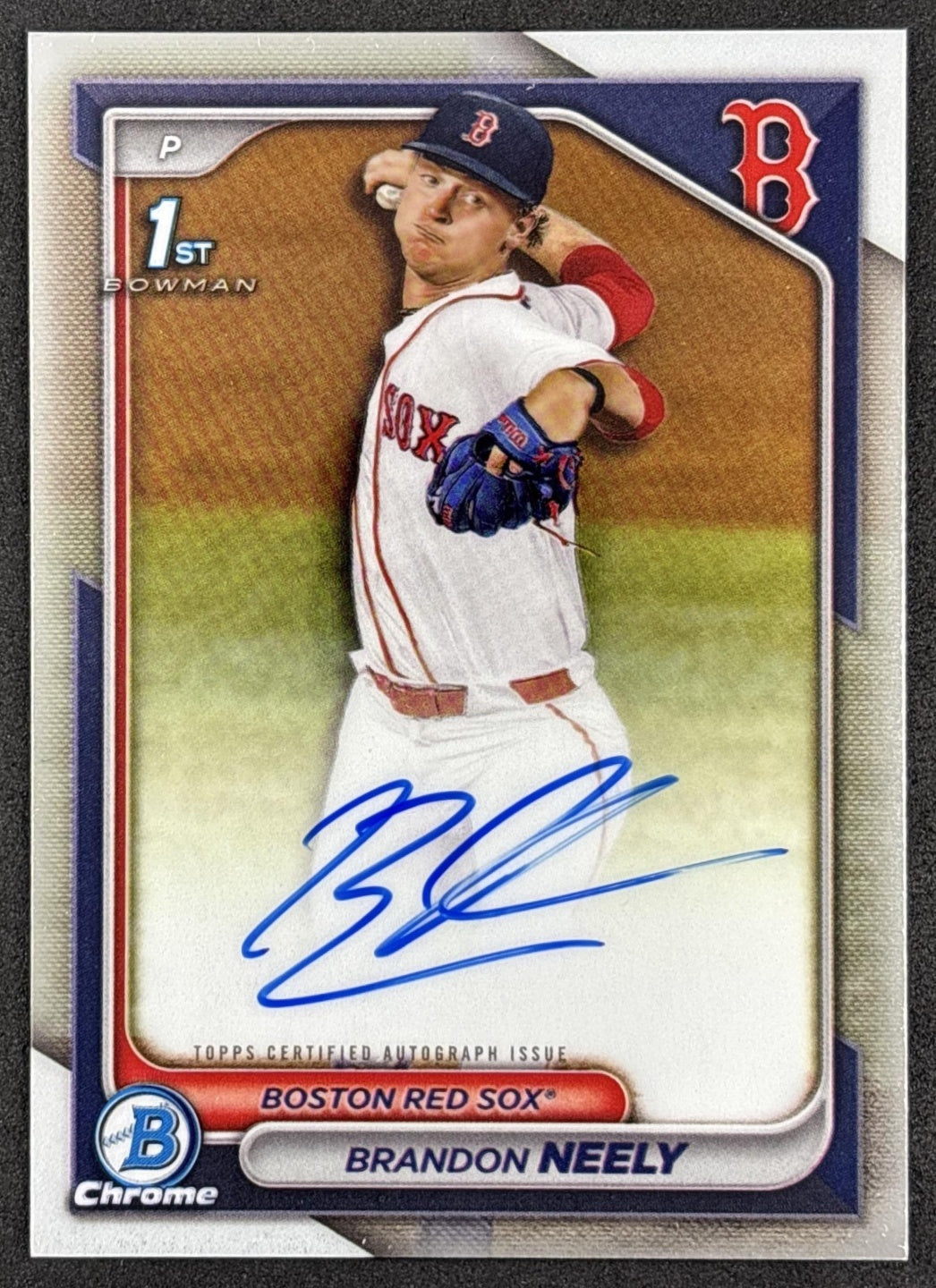 Brandon Neely 2024 Bowman Draft Chrome Prospect Auto Red Sox Boston Red Sox