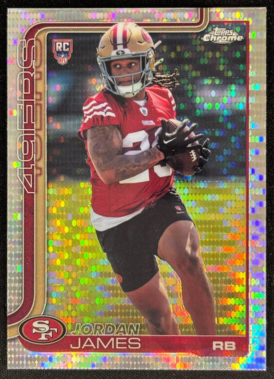Jordan James 2025 Topps Chrome Rookie Pulsar Refractor 49ers Sports Trading Cards