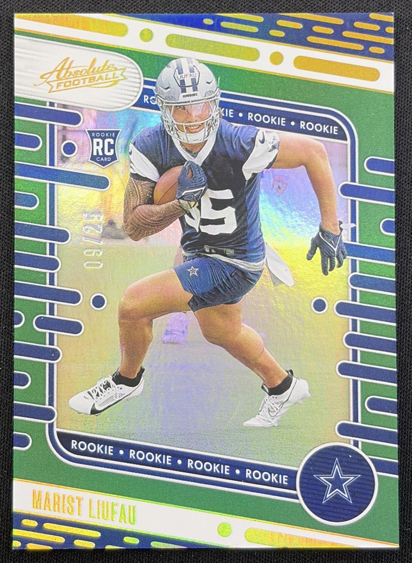 Marist Liufau 2024 Panini Absolute Rookies Green Spectrum /25 Cowboys
