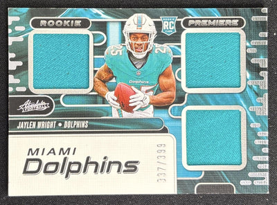 Jaylen Wright 2024 Panini Absolute Rookie Premiere Materials /399 Dolphins