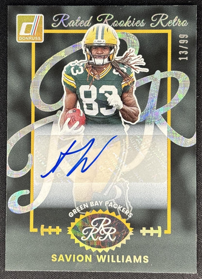 Savion Williams 2025 Panini Donruss Rated Rookie Retro Auto /99