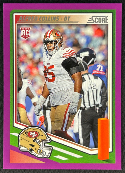Alfred Collins 2025 Score Purple Rookie 49ers Sports Trading Card