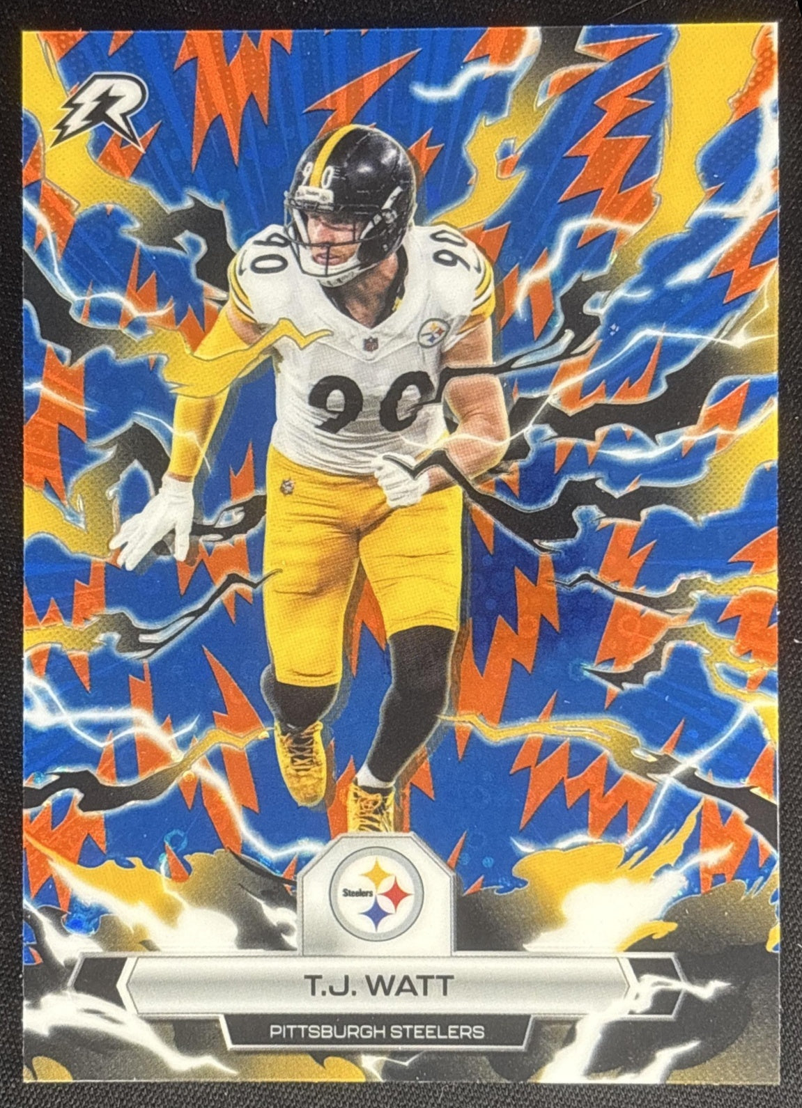 T.J. Watt 2025 Topps Resurgence Blue and Orange Spark Refractor Steelers Pittsburgh Steelers Default Title Sports Trading Cards