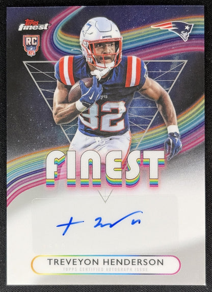 TreVeyon Henderson 2025 Topps Finest Rookie Auto Patriots front
