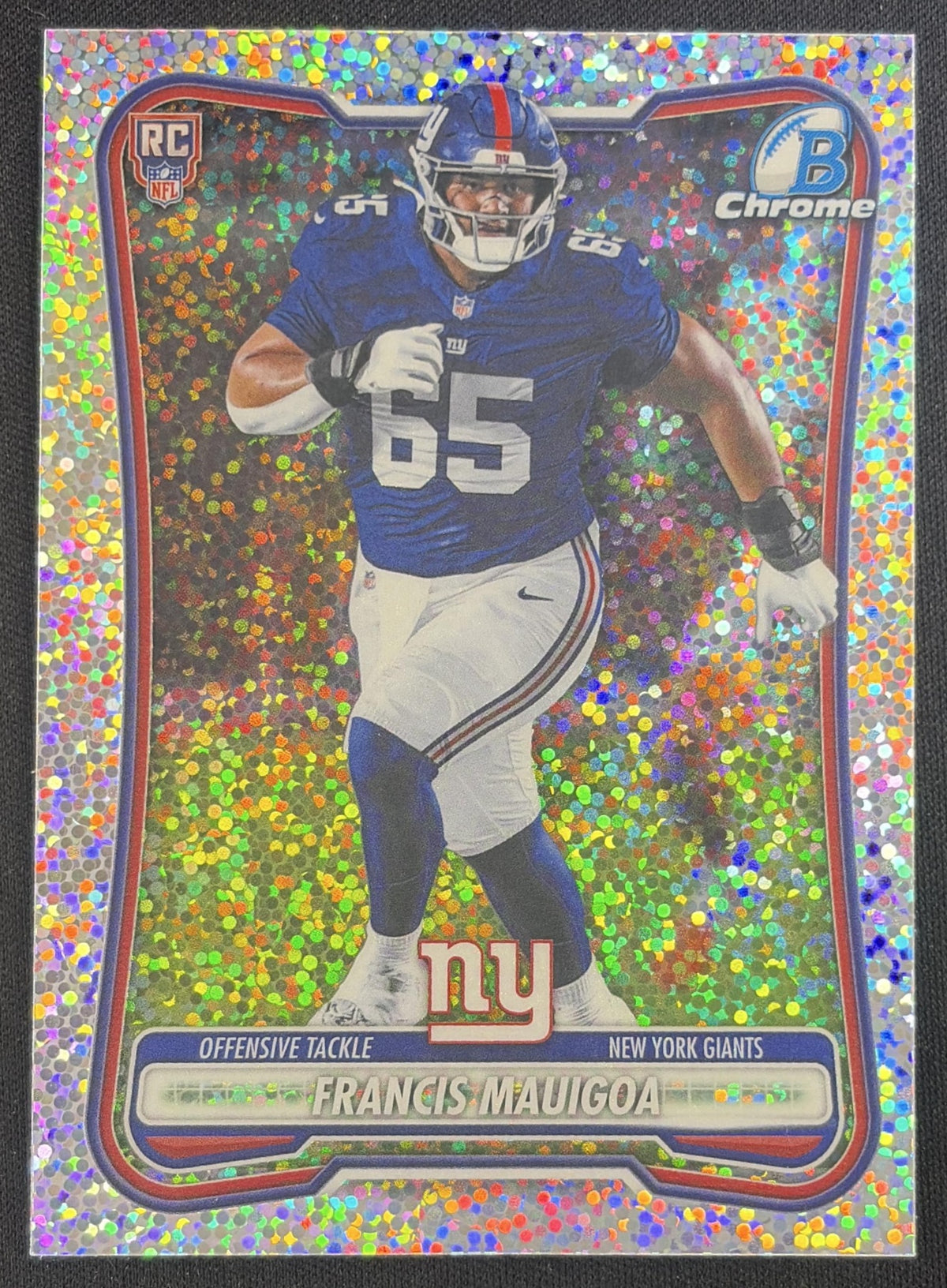 Francis Mauigoa 2026 Bowman Chrome NFL Speckle Refractor Giants