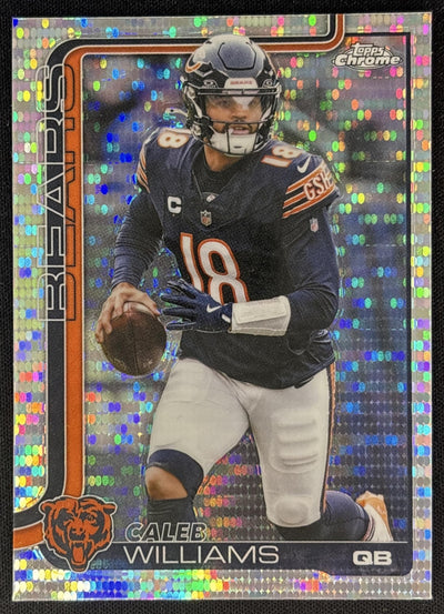 Caleb Williams 2025 Topps Chrome Pulsar Refractor Bears front