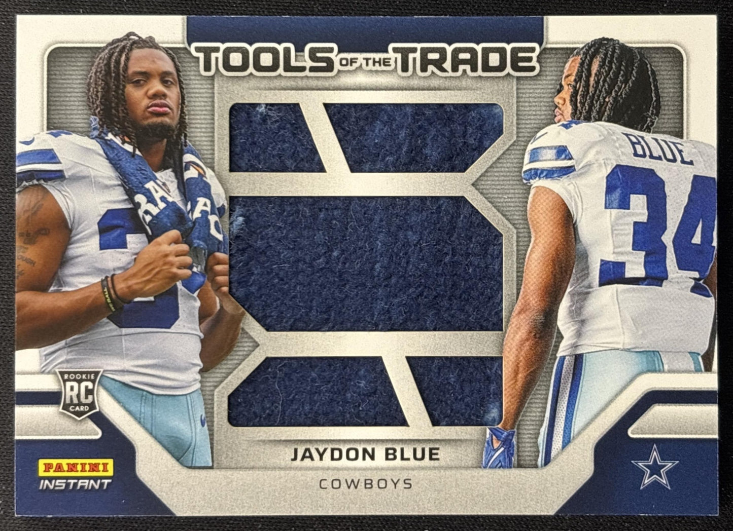 Jaydon Blue 2025 Panini Instant Tools of the Trade Player-Worn Patch /99 Cowboys front