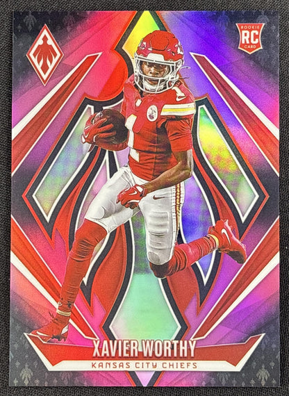 Xavier Worthy 2024 Panini Phoenix Pink Fade /88 Chiefs
