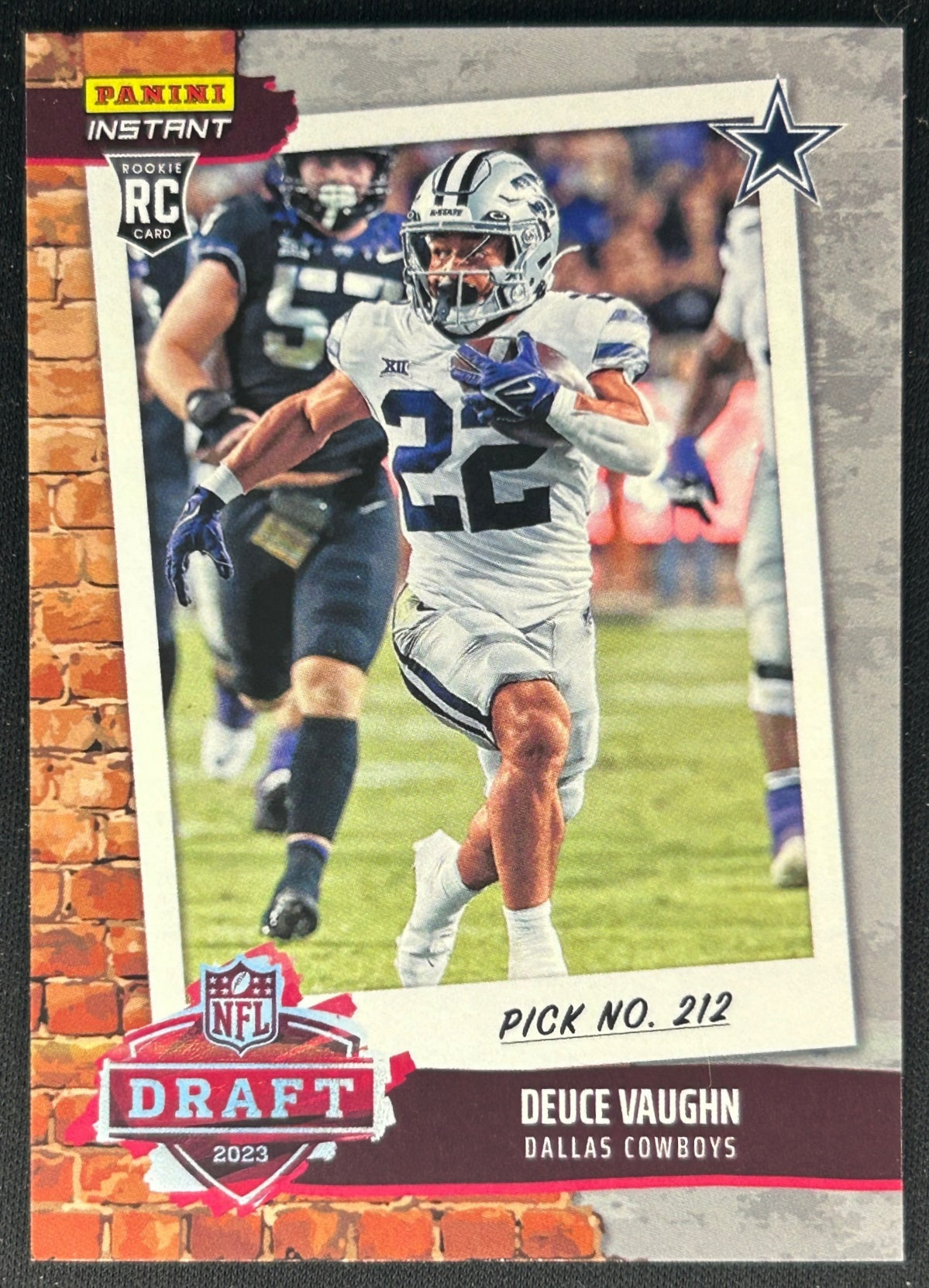 Deuce Vaughn 2023 Panini Instant NFL Draft Night Cowboys Sports Trading Cards
