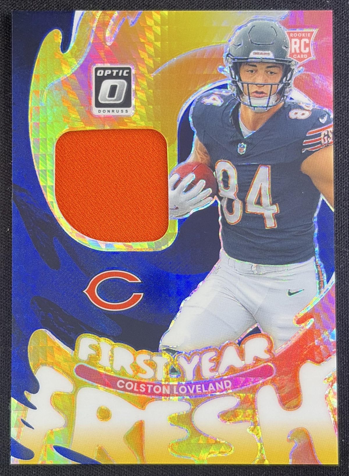 Colston Loveland 2025 Panini Donruss Optic First Year Fresh Blue Hyper Prizm Bears
