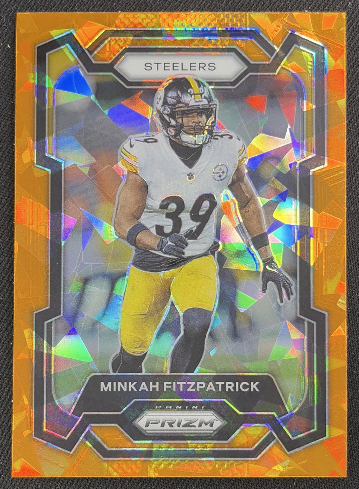 Minkah Fitzpatrick 2023 Panini Prizm Orange Ice Steelers Sports Trading Card