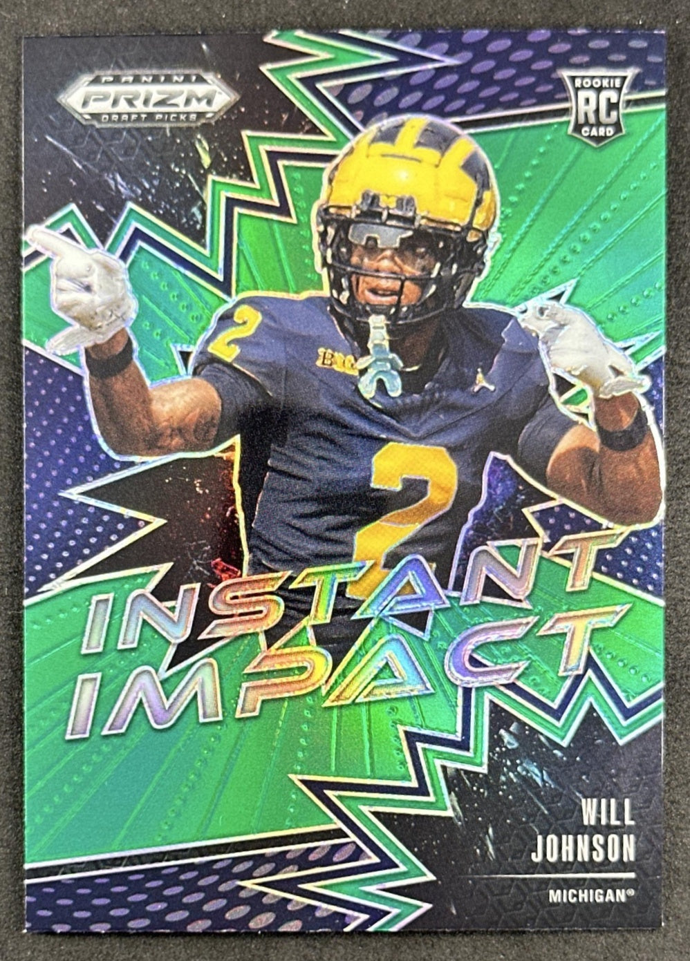 Will Johnson 2025 Panini Prizm Draft Picks Instant Impact Green Wolverines Cardinals