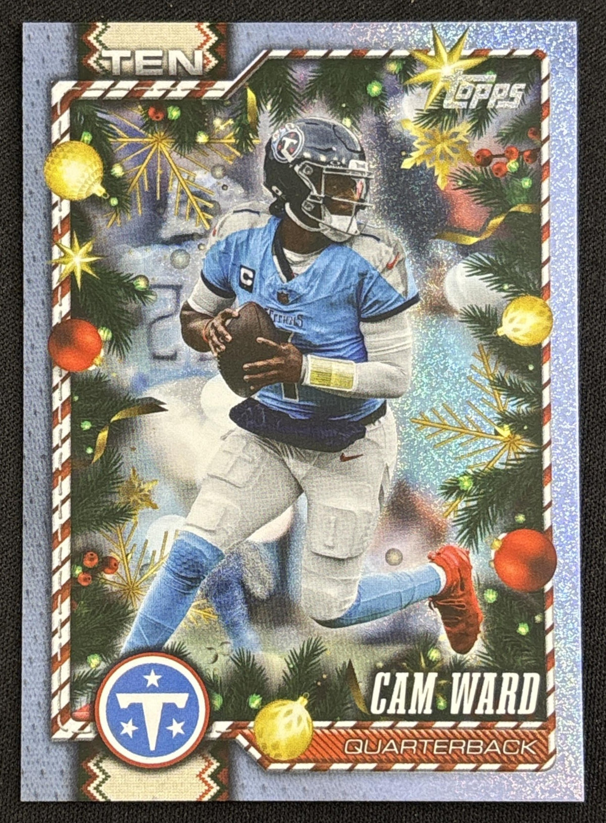 Cam Ward 2026 Topps Holiday Glitter Titans - front