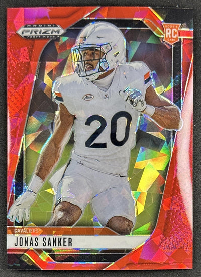 Jonas Sanker 2025 Panini Prizm Draft Picks Red Ice Cavaliers Saints Sports Trading Card