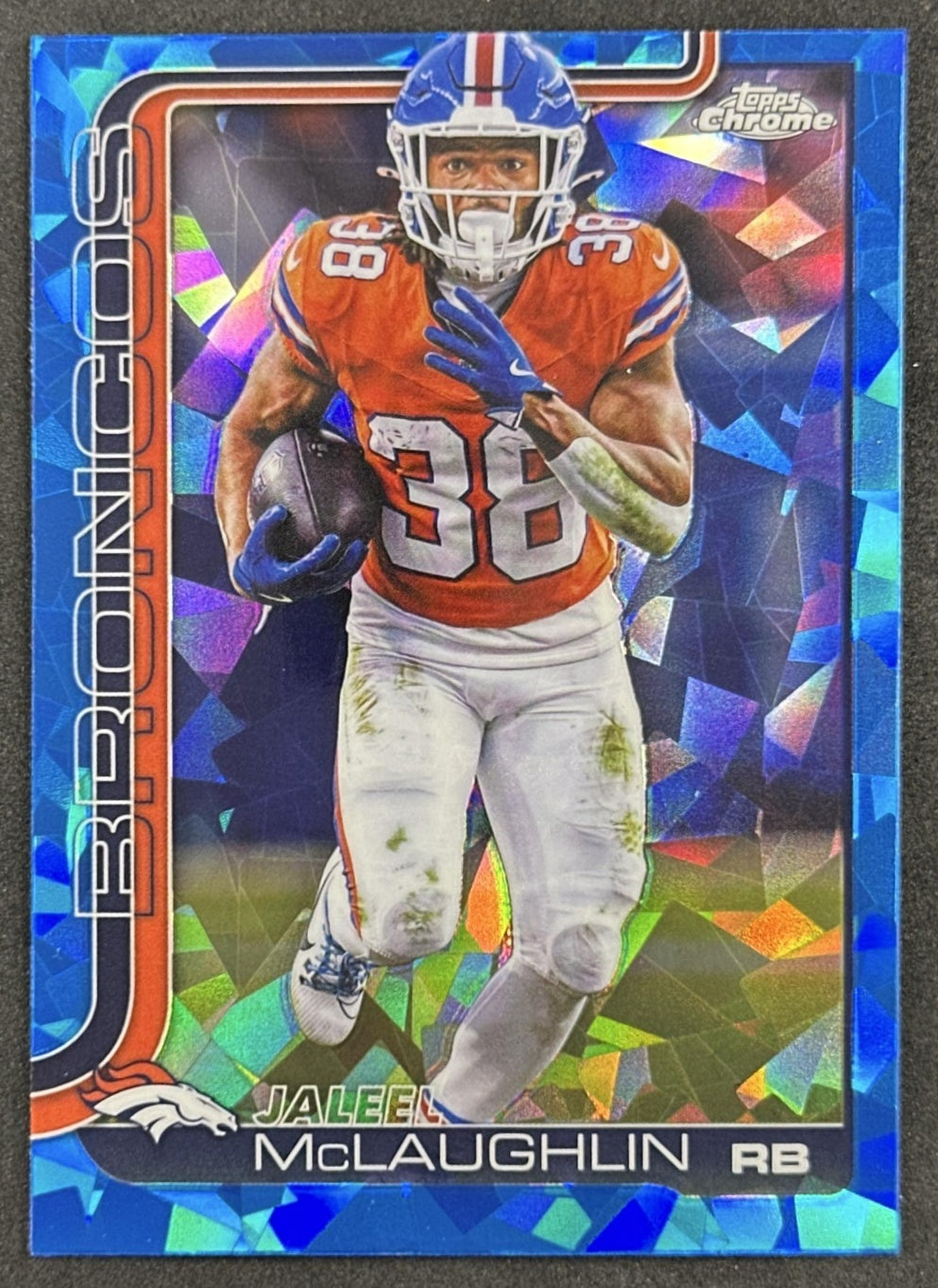 Jaleel McLaughlin 2025 Topps Chrome Sapphire Broncos