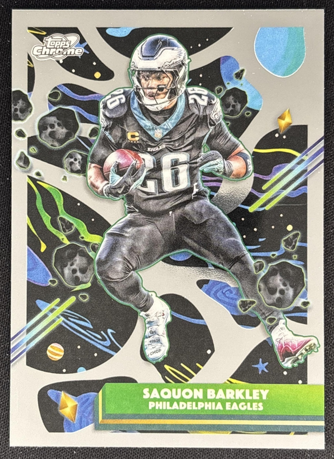 Saquon Barkley 2025 Topps Cosmic Chrome Eagles front