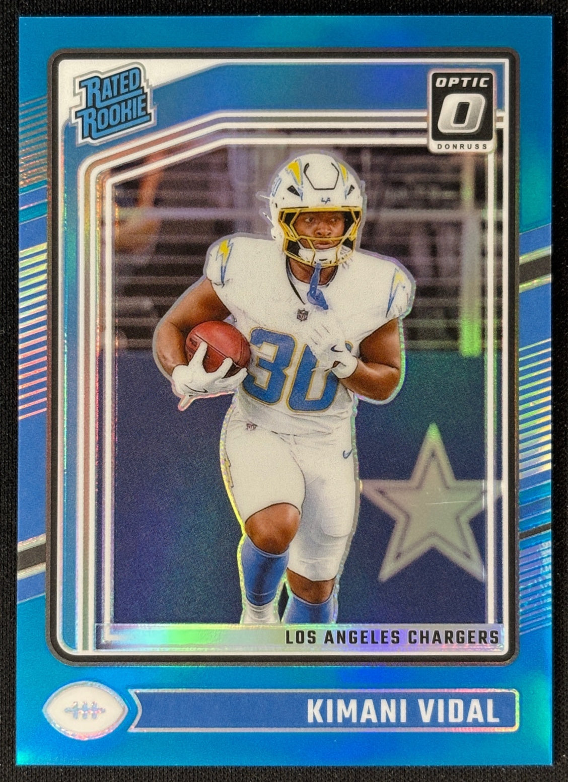 Kimani Vidal 2024 Donruss Optic Aqua /299 Chargers - Front | Wayne Collection