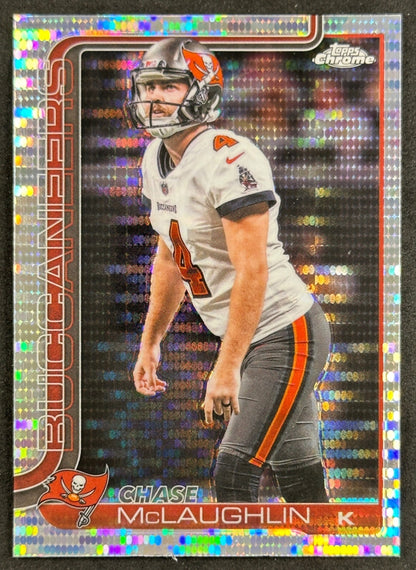 Chase McLaughlin 2025 Topps Chrome Pulsar Refractor Buccaneers Sports Trading Cards