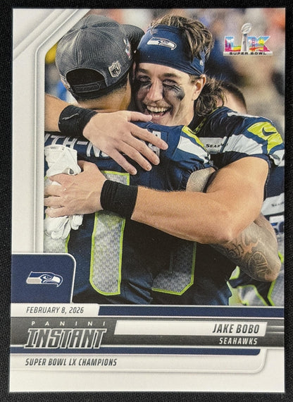 Jake Bobo 2026 Panini Instant Super Bowl LIX Champions Seattle Seahawks front