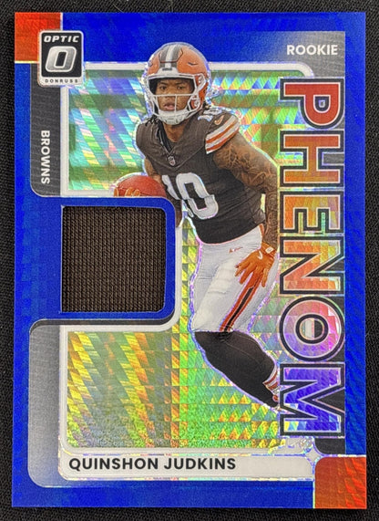 Quinshon Judkins 2025 Panini Donruss Optic Rookie Phenoms Blue Hyper Prizm Browns