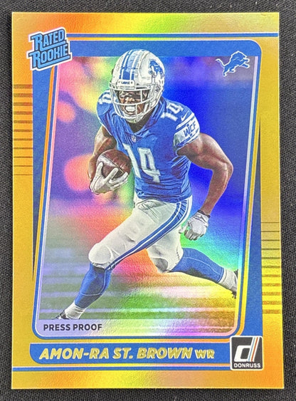 Amon-Ra St. Brown 2021 Panini Donruss Press Proof Premium Lions