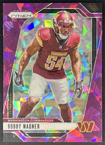 Bobby Wagner 2024 Panini Prizm Purple Ice /225 Commanders front