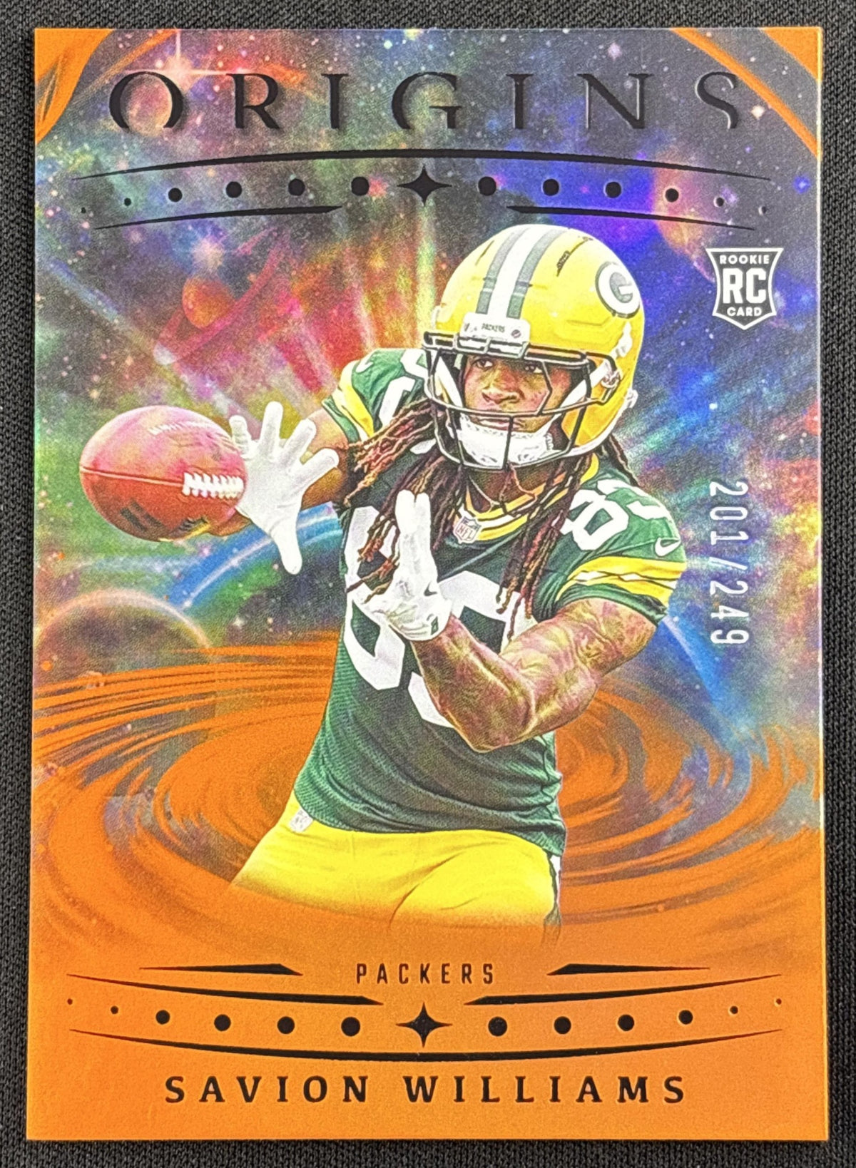 Savion Williams 2025 Panini Origins Rookie Holo Orange /249 Packers