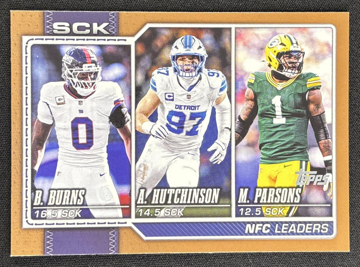Aidan Hutchinson Brian Burns Micah Parsons 2026 Topps Gold /2026 Giants Lions Packers Sports Trading Card