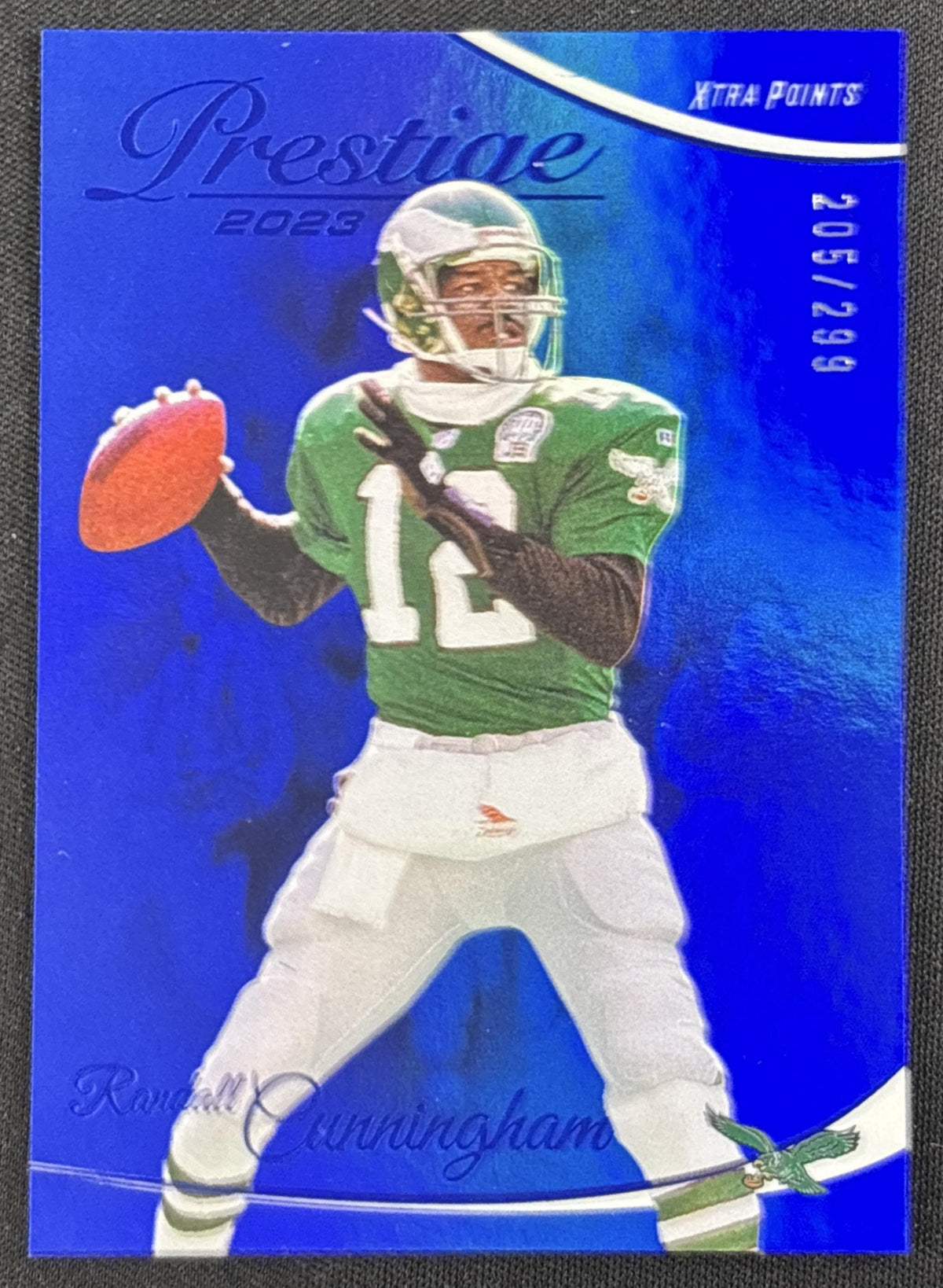 Randall Cunningham 2023 Panini Prestige Xtra Points Premium Blue /299 Eagles