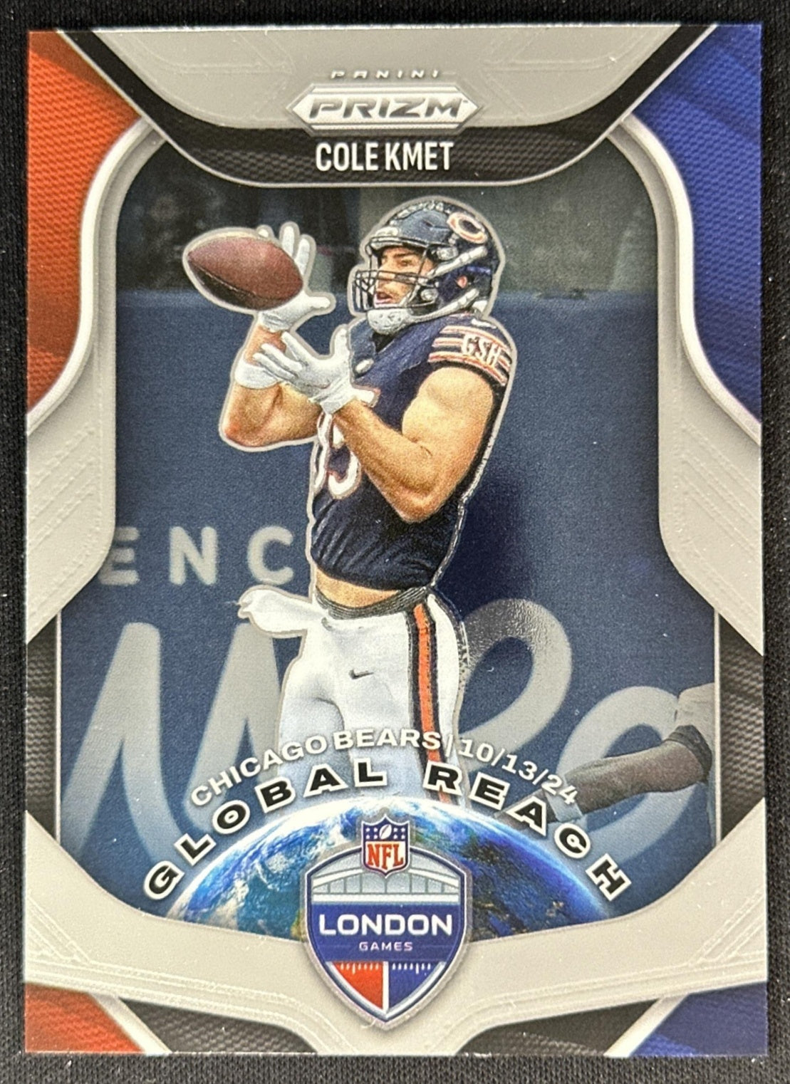 Cole Kmet 2025 Panini Prizm Global Reach Silver Bears front
