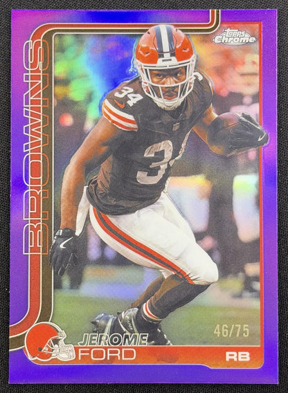Jerome Ford 2025 Topps Chrome Purple Refractor /75 Browns
