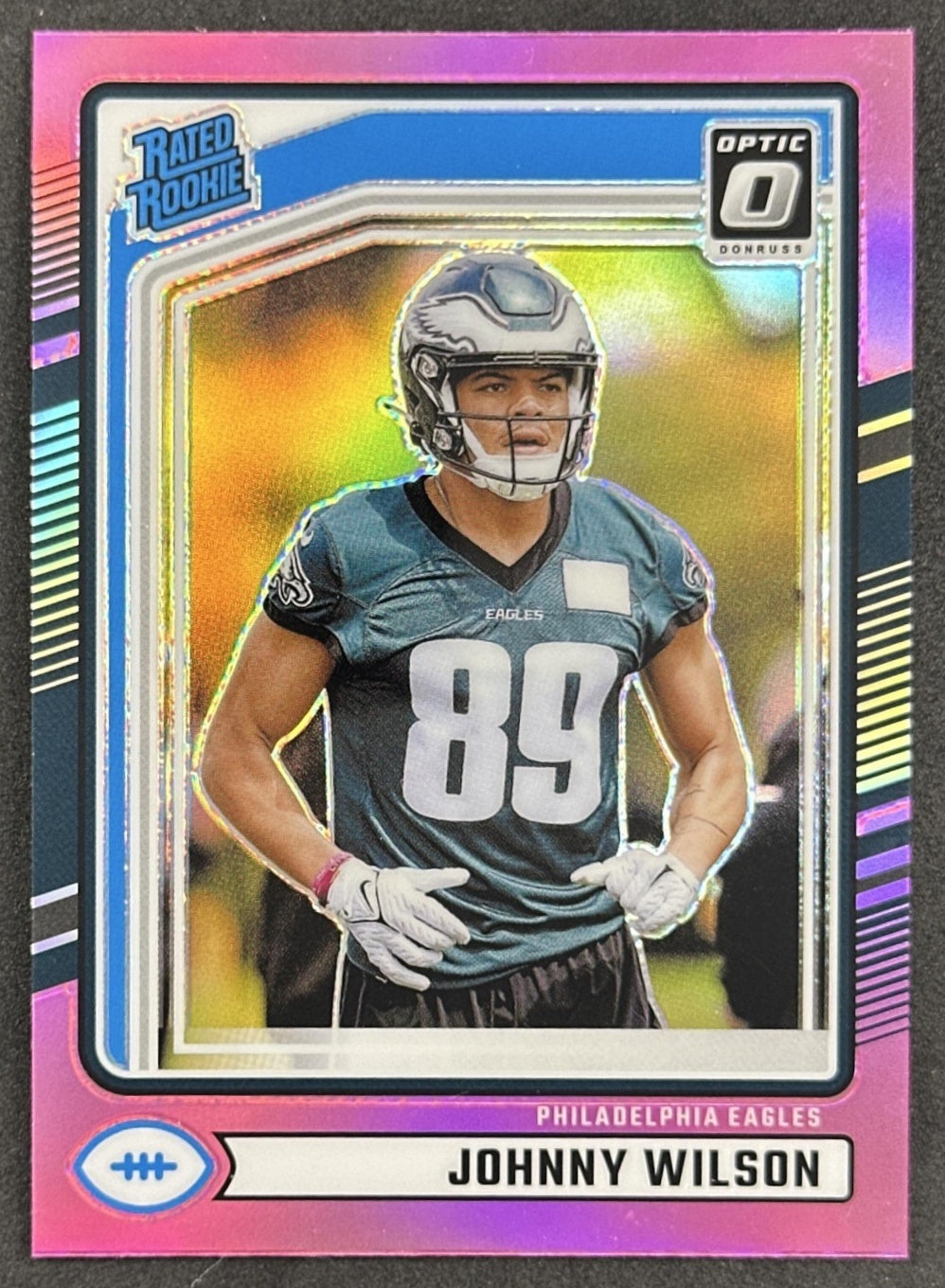 Johnny Wilson 2024 Panini Donruss Optic Rated Rookie Preview Pink Eagles Sports Trading Cards