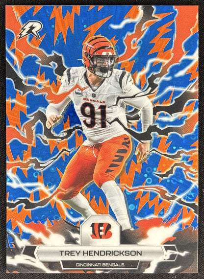 Trey Hendrickson 2025 Topps Resurgence Blue and Orange Spark Refractor Bengals