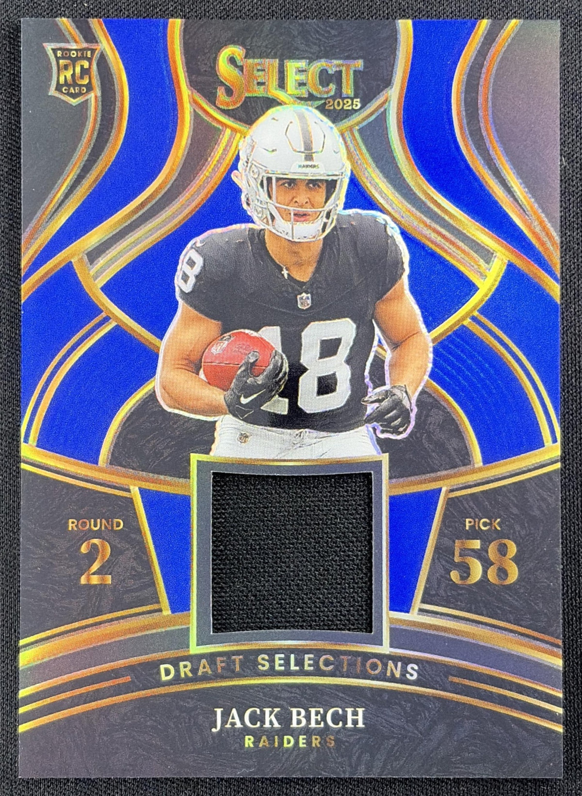 Jack Bech 2025 Panini Select Draft Selections Memorabilia Blue Prizm Raiders