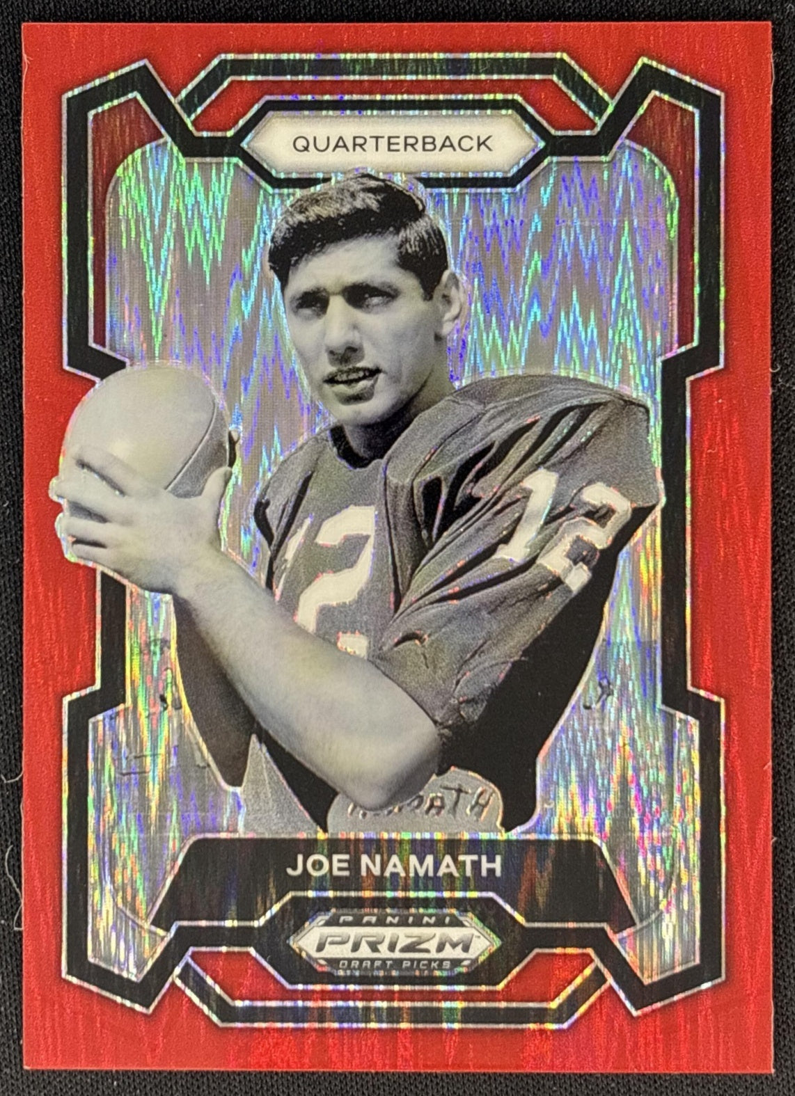 Joe Namath 2024 Panini Prizm Collegiate Draft Picks Red Flash /49 Crimson Tide front