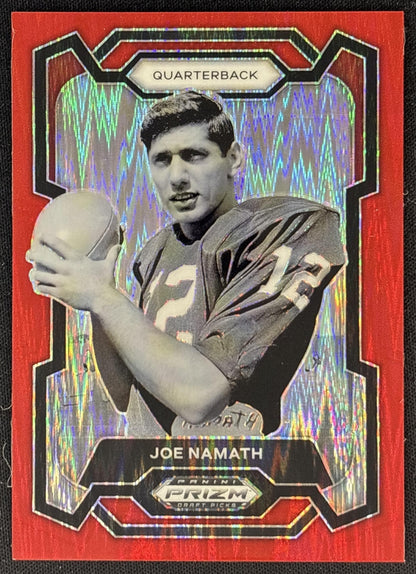 Joe Namath 2024 Panini Prizm Collegiate Draft Picks Red Flash /49 Crimson Tide front