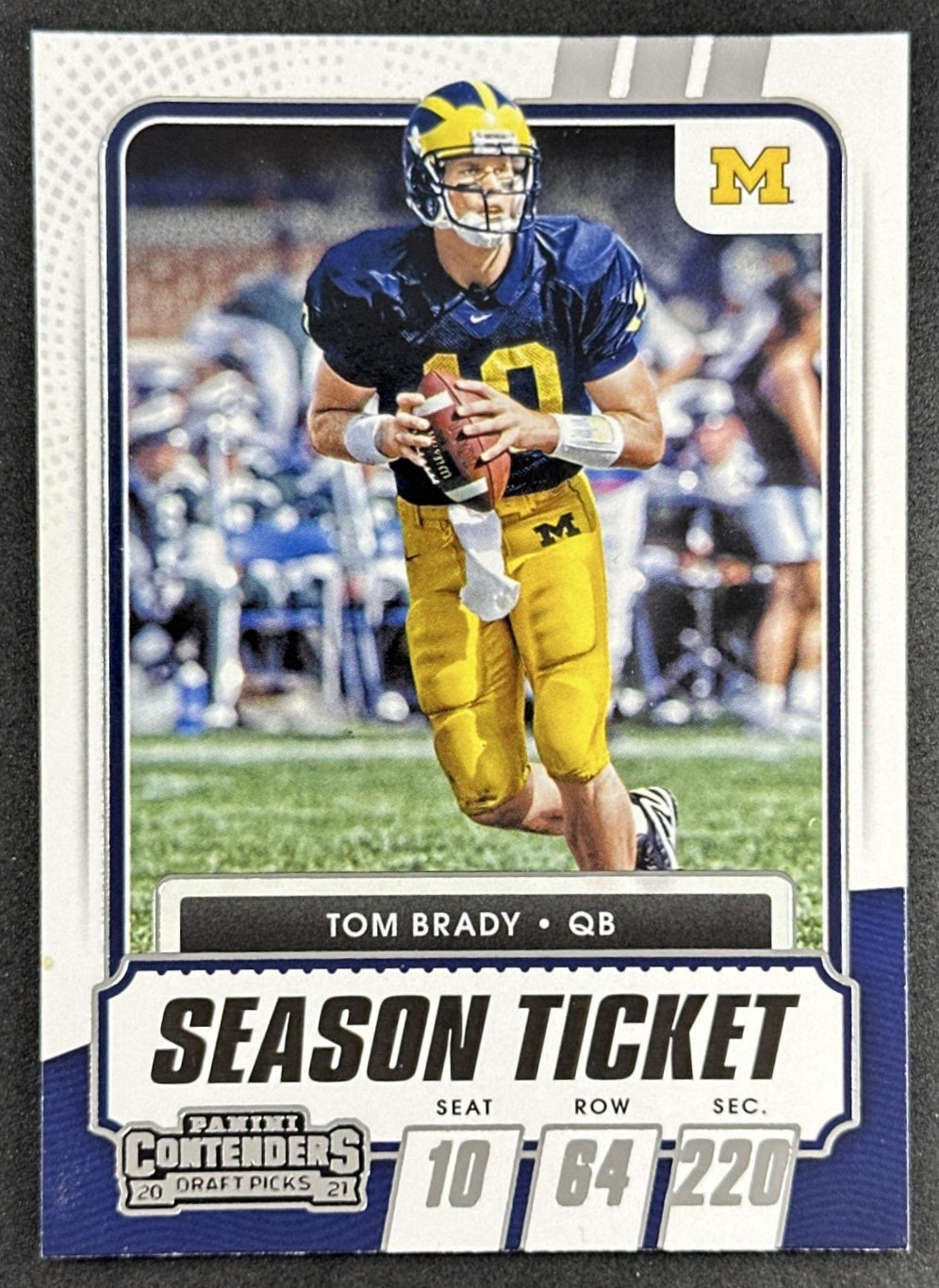 Tom Brady 2021 Panini Contenders Draft Picks Wolverines front