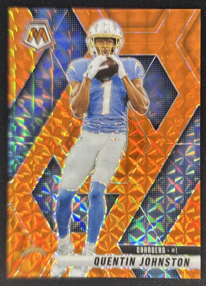 Quentin Johnston 2025 Panini Mosaic Orange Prizm /199 Chargers Default Title Sports Trading Cards