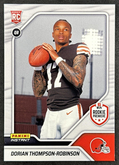 Dorian Thompson-Robinson 2023 Panini Instant Rookie Premiere /521 Browns front sports trading card