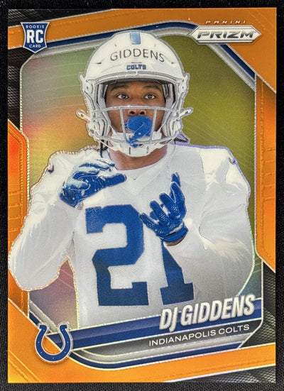 DJ Giddens 2025 Panini Prizm Orange /249 Colts Sports Trading Cards
