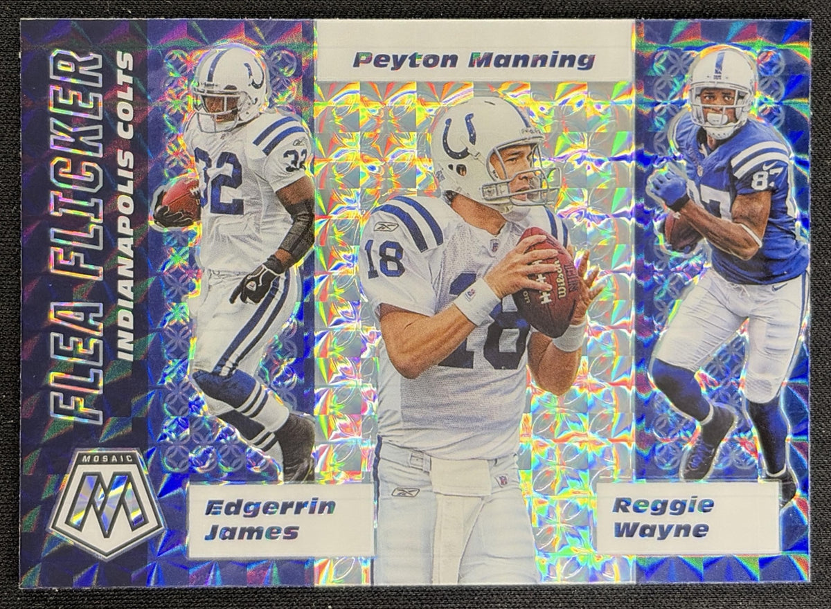 Edgerrin James Peyton Manning Reggie Wayne 2020 Panini Mosaic Flea Flicker Mosaic Prizm Colts