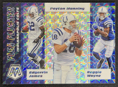 Edgerrin James Peyton Manning Reggie Wayne 2020 Panini Mosaic Flea Flicker Mosaic Prizm Colts