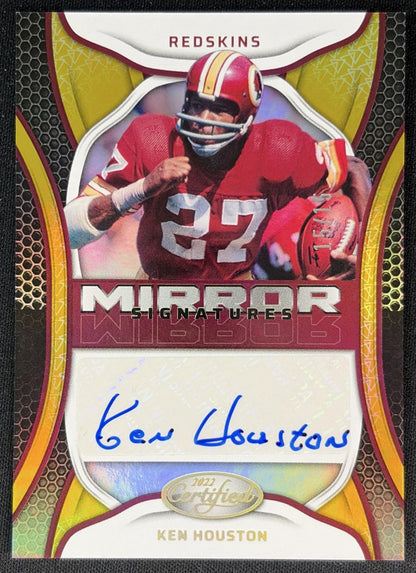 Ken Houston 2022 Panini Certified Mirror Signatures Gold /15 Redskins Sports Trading Cards