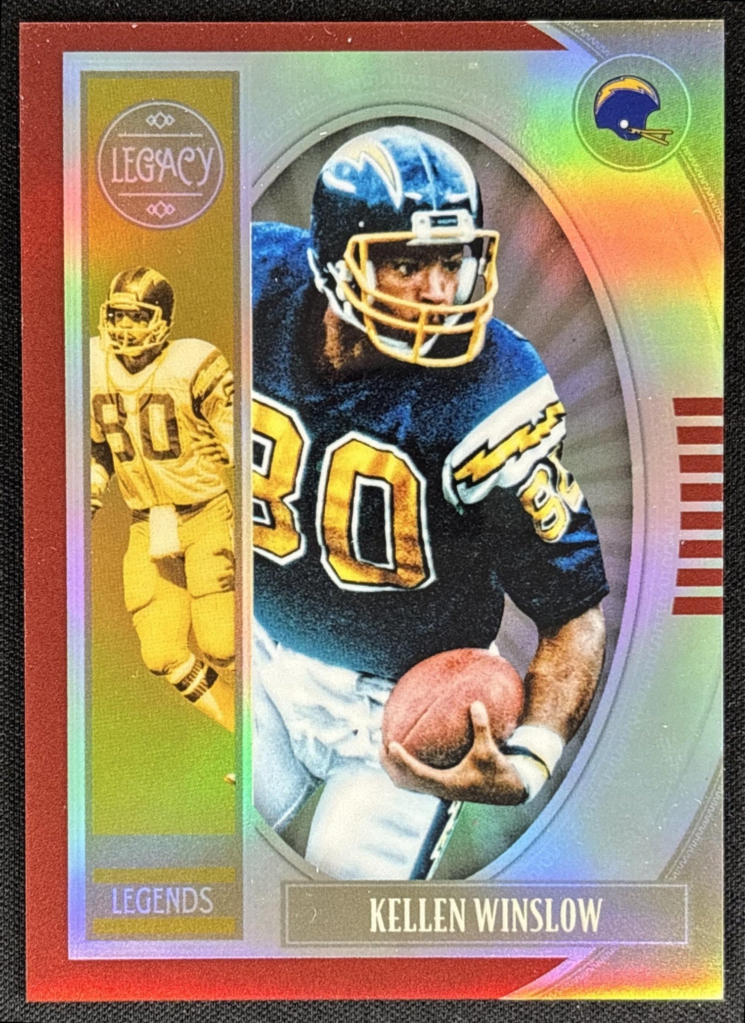 Kellen Winslow 2019 Panini Legacy Premium Edition Ruby Prizm /100 Chargers
