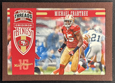 Michael Crabtree 2011 Panini Threads Gridiron Kings Framed Red /100 49ers Sports Trading Cards